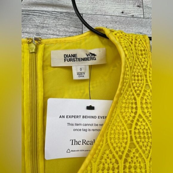 Diane Von Furstenberg Yellow Midi Sheath Dress size 0 - Picture 6 of 11
